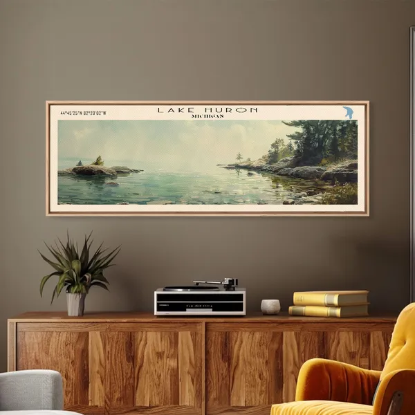 Lake Huron Travel Poster, Lake House Art Print