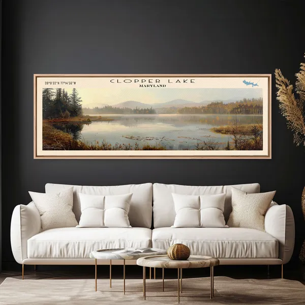 Cobbosseecontee Lake Maine Travel Poster, Rustic Decor