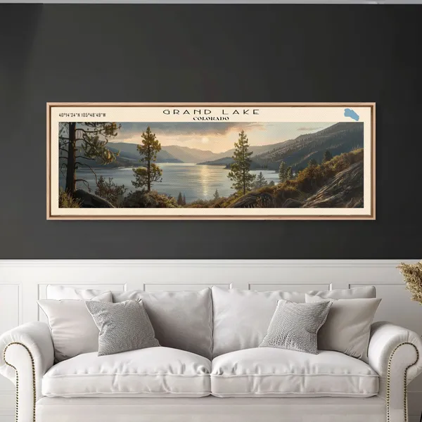 Grand Lake Colorado Travel Poster, Lake House Decor