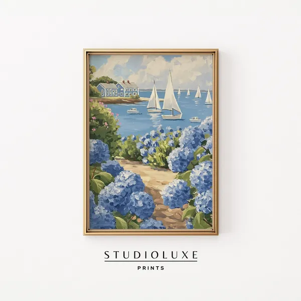 Nantucket Vintage Coastal Art Print, Travel Poster