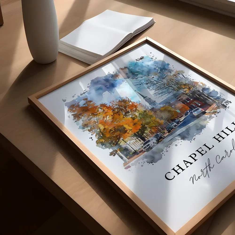 Chapel Hill, NC Watercolor Travel Poster - Image 5