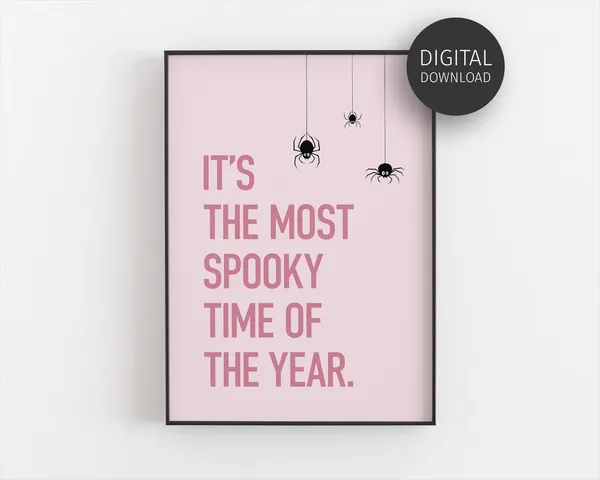 Girly Halloween Spooky Season Spider Poster