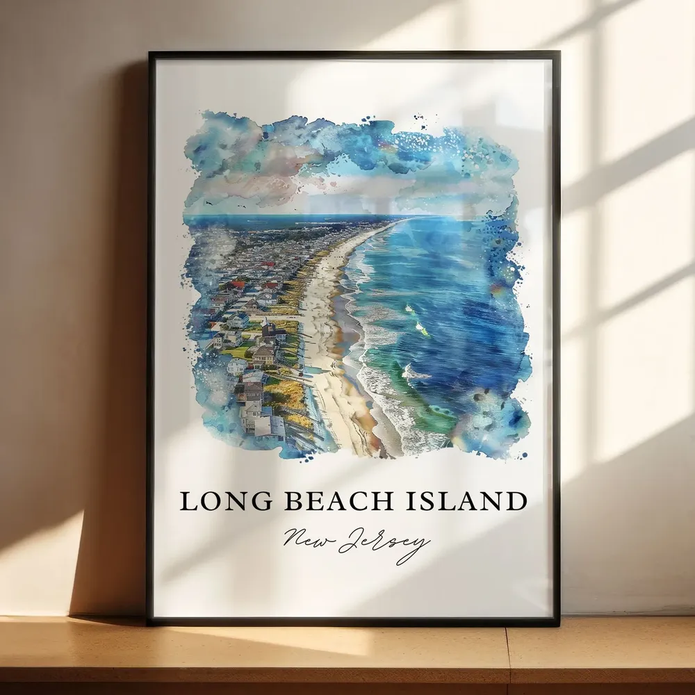 Long Beach Island Watercolor Travel Poster - Image 4