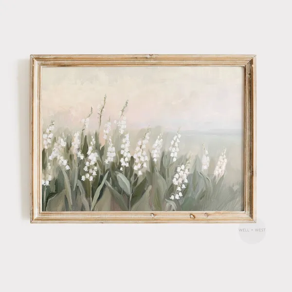 Lily Of The Valley Vintage Farmhouse Art Print