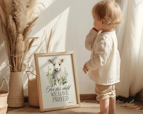 For This Child We Have Prayed Bible Verse Art