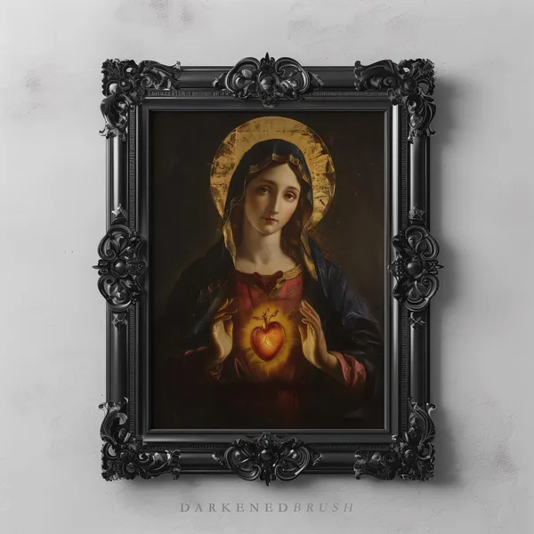 Heart Of The Virgin Mary Religious Wall Art Print
