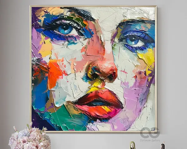 Contemporary Abstract Woman Face Portrait Art Print