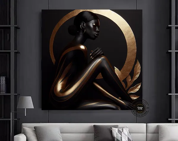 African Woman Nude Art, Erotic Bedroom Decor