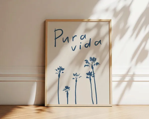Pura Vida Beach Travel Poster, Modern Coastal Decor