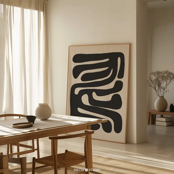 Mid Century Modern Abstract Organic Wall Art Print