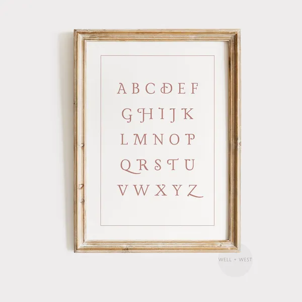 Vintage Alphabet Wall Art, Girls Nursery Decor