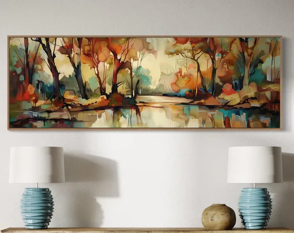 Autumn Forest Elegance Abstract Landscape Art Print