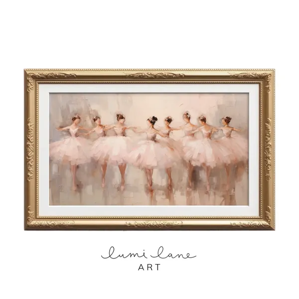 Pink Ballerinas Art Print, Vintage-Inspired Ballet