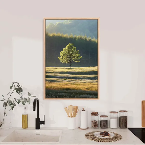 Lone Tree in a Barren Field, Nature Photo Print