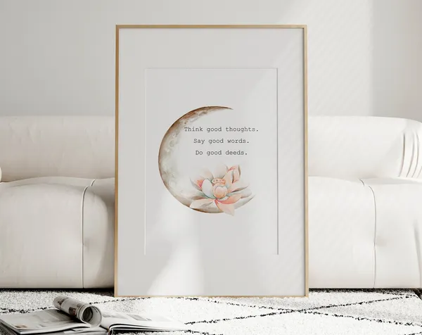 Positive Affirmation Quote Lotus Flower Art Print