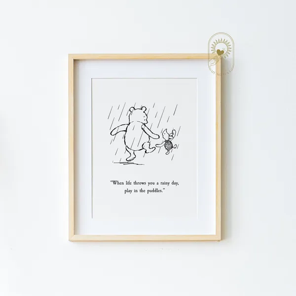 Winnie The Pooh Quote, Vintage Nursery Decor Print