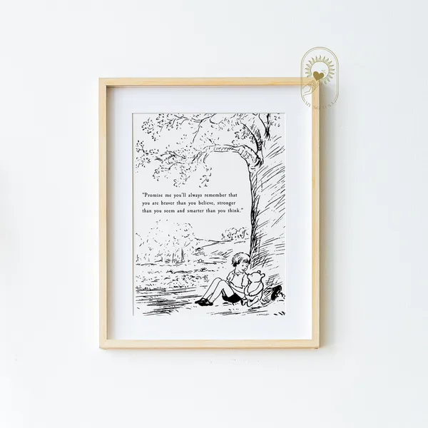 Promise Mewinnie The Pooh Christening Nursery Art Print