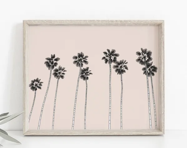 Palm Tree Minimalist Tropical Poster, Beach House Decor