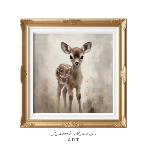 Fawn Art Instant Wall Textured Painting Print