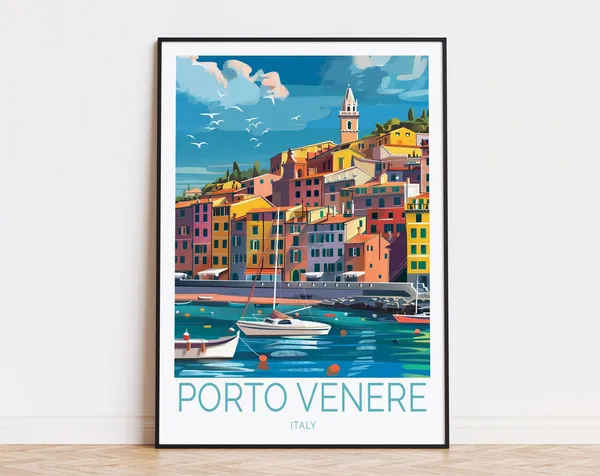 Porto Venere Travel Poster, Italy Coast Art Print