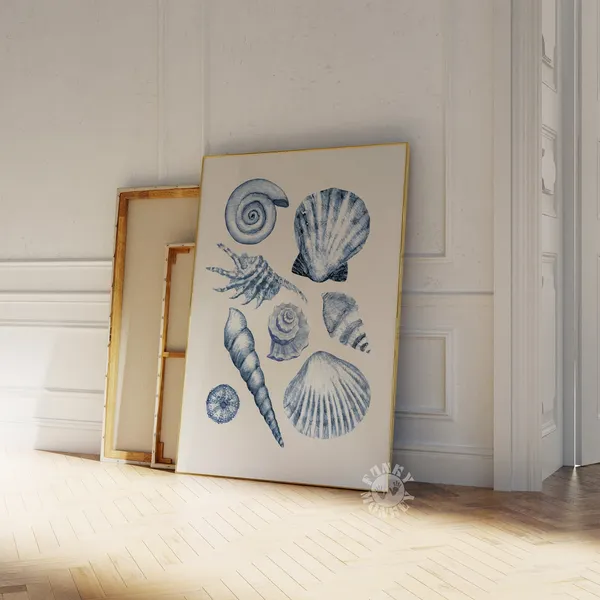 Shell Art Print, Coastal Granddaughter Aesthetic