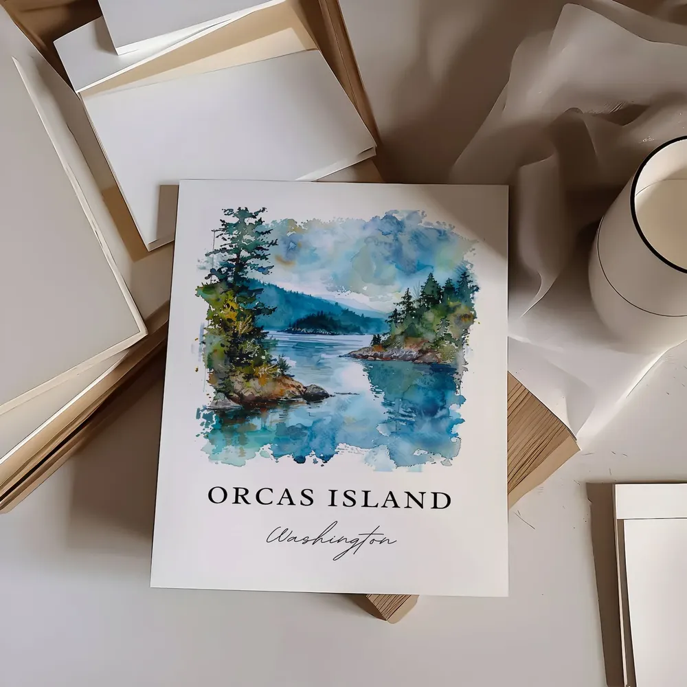Orcas Island, Wa Watercolor Travel Poster - Image 6