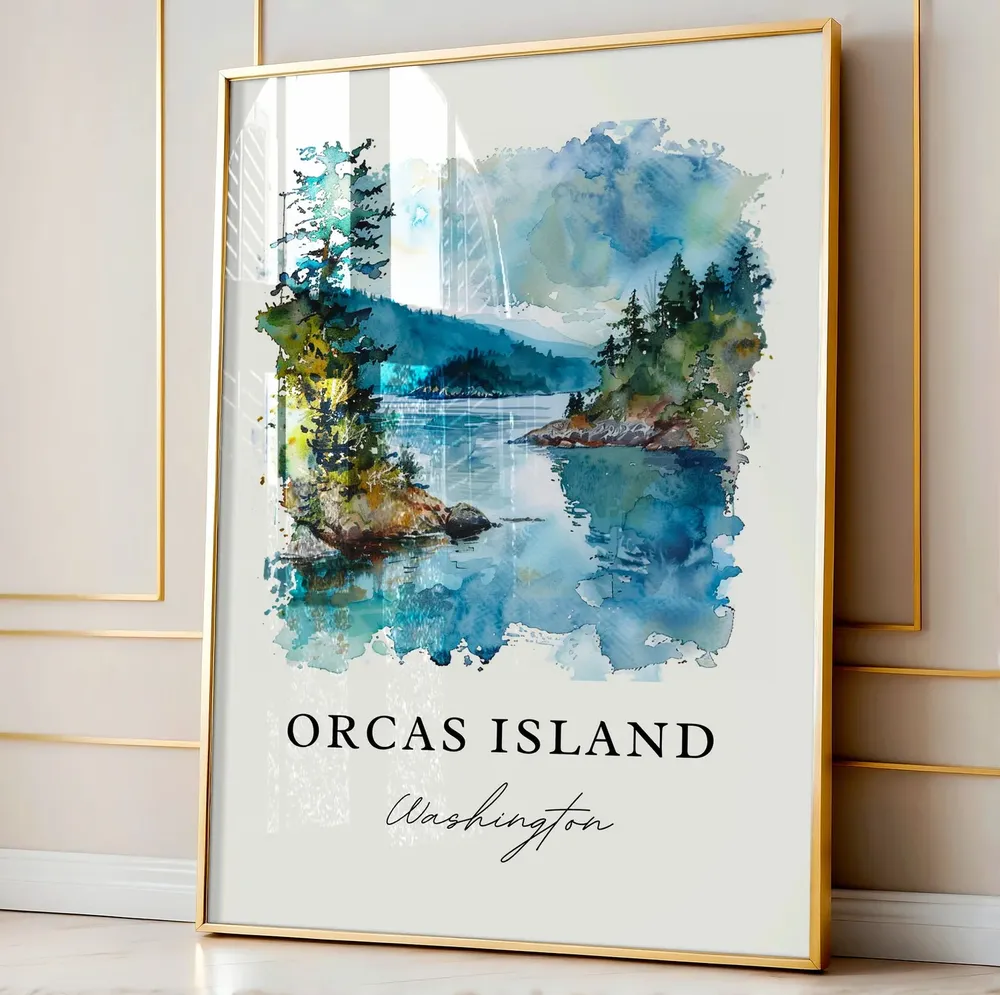 Orcas Island, Wa Watercolor Travel Poster - Image 3
