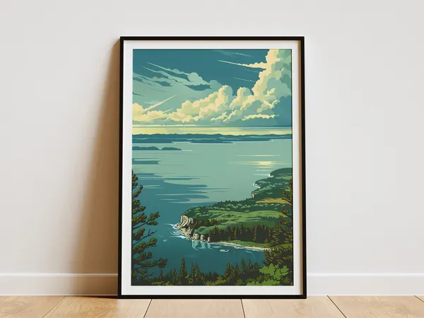 Door County Wisconsin Vintage Travel Poster Print