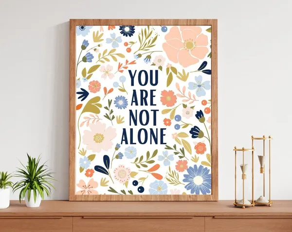 You Are Not Alone Floral Therapy Art Print