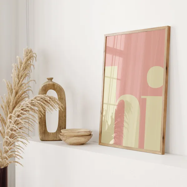 Hi Poster Hello Typography Art Print for Living Room