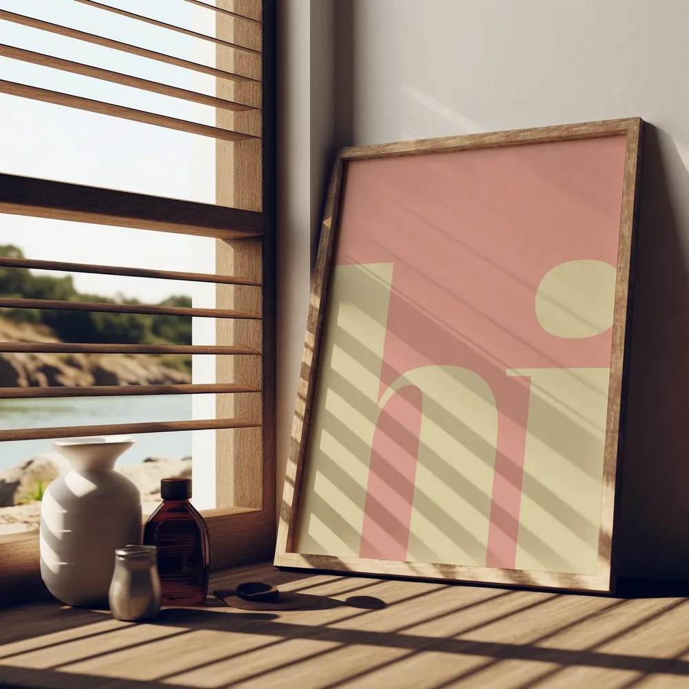 Hi Poster Hello Typography Art Print for Living Room - Image 3