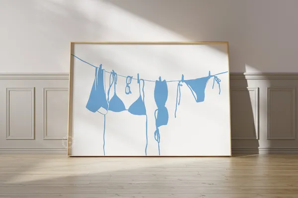 Blue Bikini Sun Drying In The Sun Poster