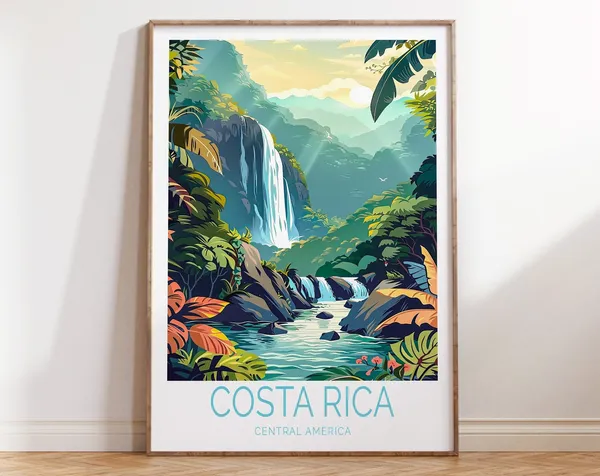 Costa Rica Travel Poster, Central America Wall Art