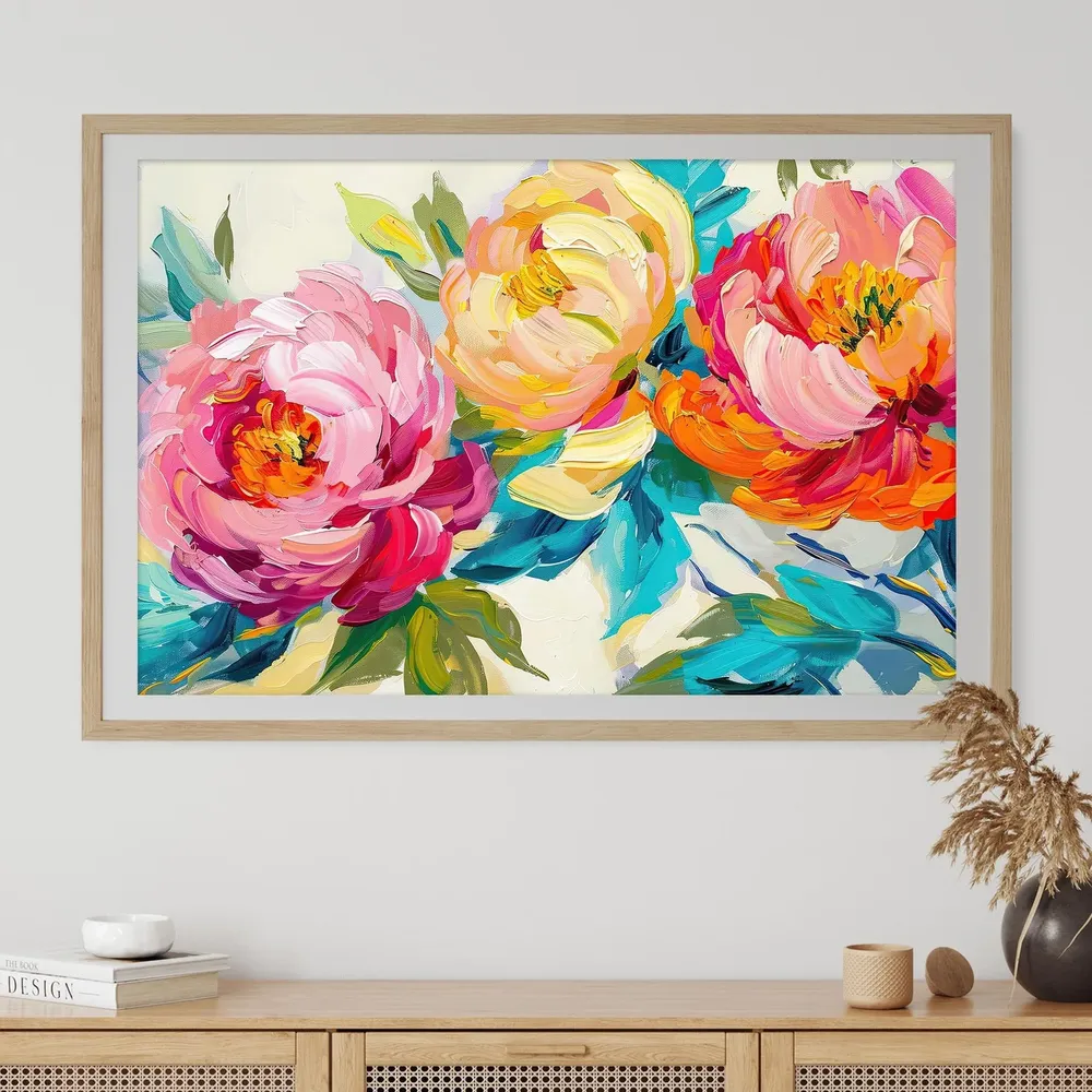 Peony Dance Abstract Flowers Art Print