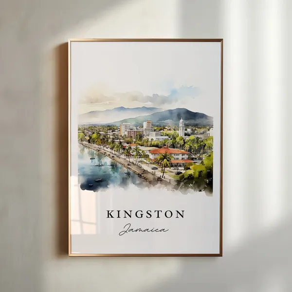 Kingston Jamaica Custom Text Travel Poster