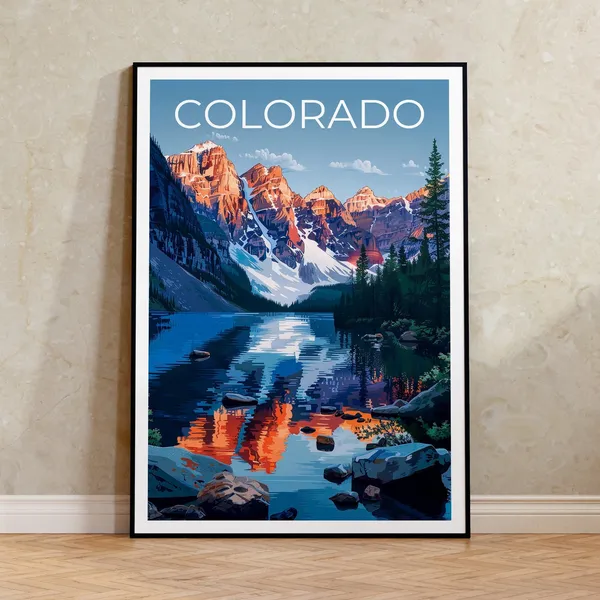Colorado Travel Poster, Rocky Mountains Art Print
