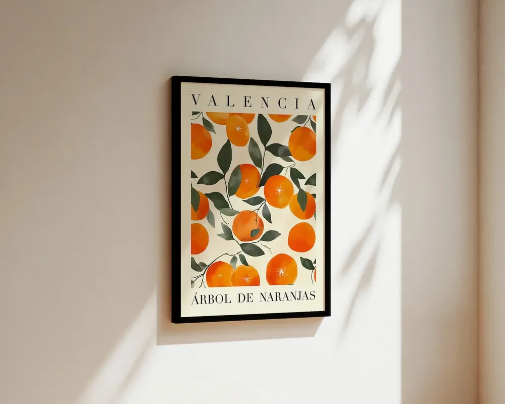 Valencia Orange Kitchen Art Print, Costa Del Sol Travel Poster - Image 3
