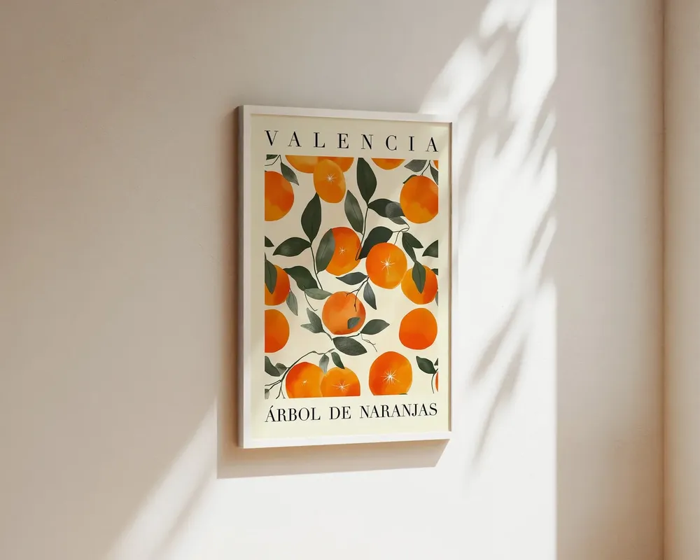 Valencia Orange Kitchen Art Print, Costa Del Sol Travel Poster - Image 2
