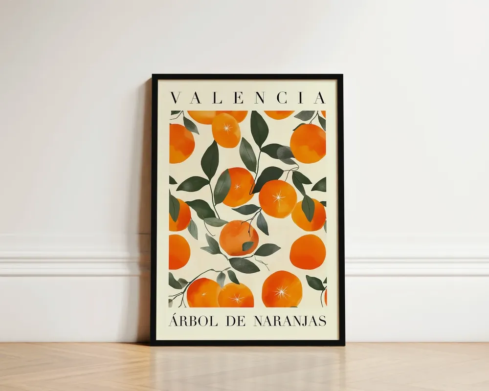 Valencia Orange Kitchen Art Print, Costa Del Sol Travel Poster