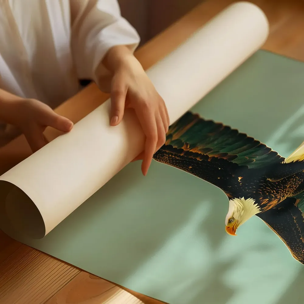 Vintage Soaring Bald Eagle Travel Poster, Retro Birding - Image 2