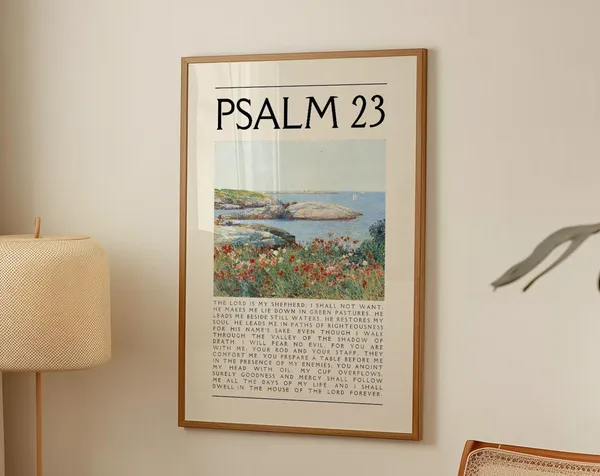 Psalm 23 Vintage Christian Wall Art Poster