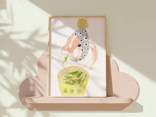 Cute Bunny Watercolor Rabbit Nursery Art Print