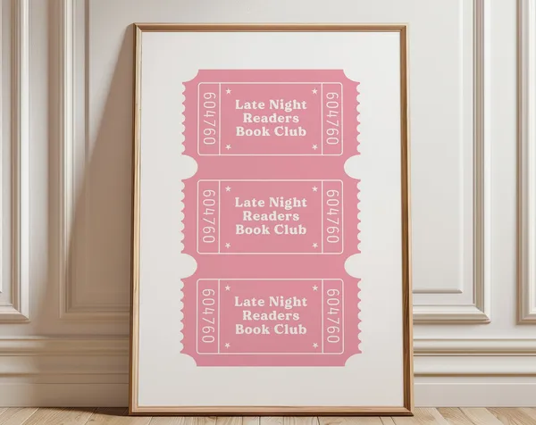 Late Night Readers Club Bookish Pink Art Print