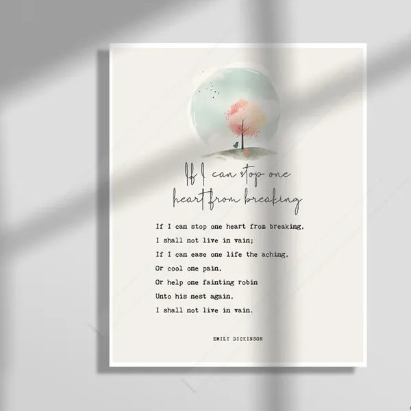 Emily Dickinson Literary Art Print, Love and Kindness