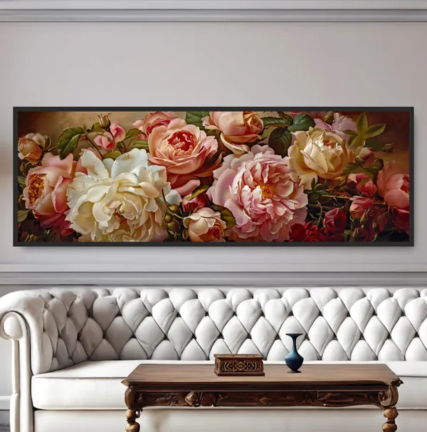 Peonies Garden Vintage Classical Botanical Art Print