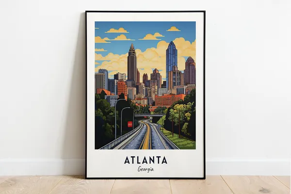 Atlanta Travel Print, Georgia City Poster