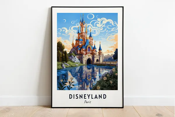 Disneyland Paris Travel Poster, City Poster
