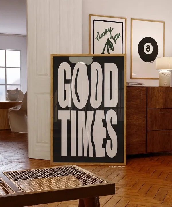 Good Times Retro Wall Art Print, Vintage Decor