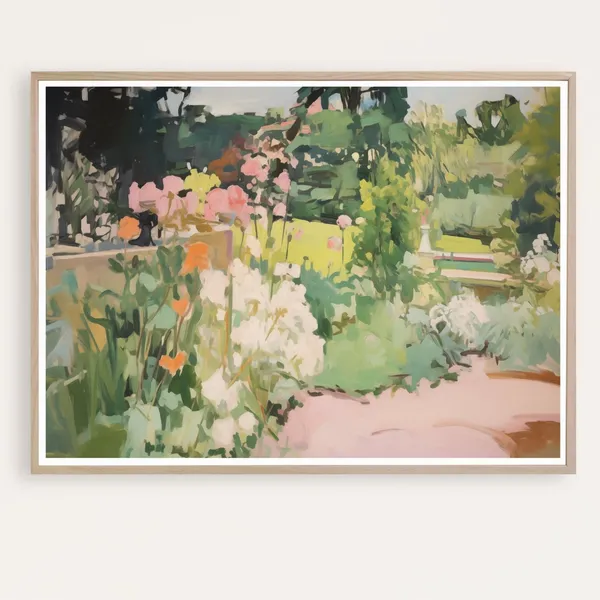 Modern Summer Garden Floral Art Print, Boho Style