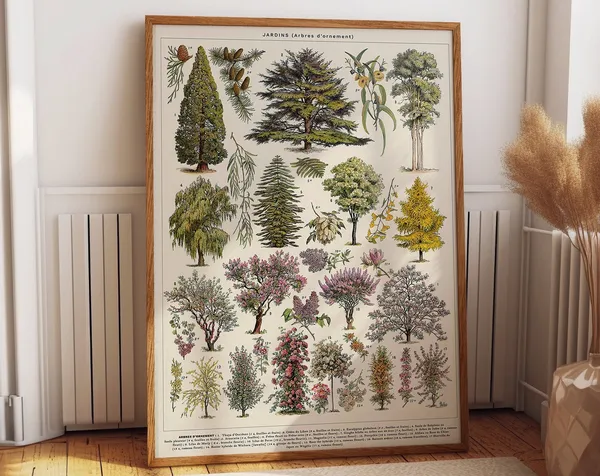 French Tree Botanical Art, Art Print